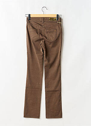 Pantalon slim tissage popeline taille normale marron COUTURIST femme