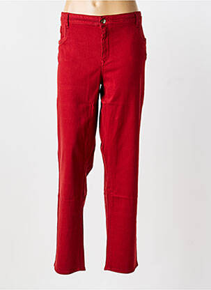 Jeans coupe droite stretch taille normale rouge COUTURE-CLUB femme