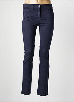 Pantalon slim tissage popeline taille normale bleu COUTURIST femme