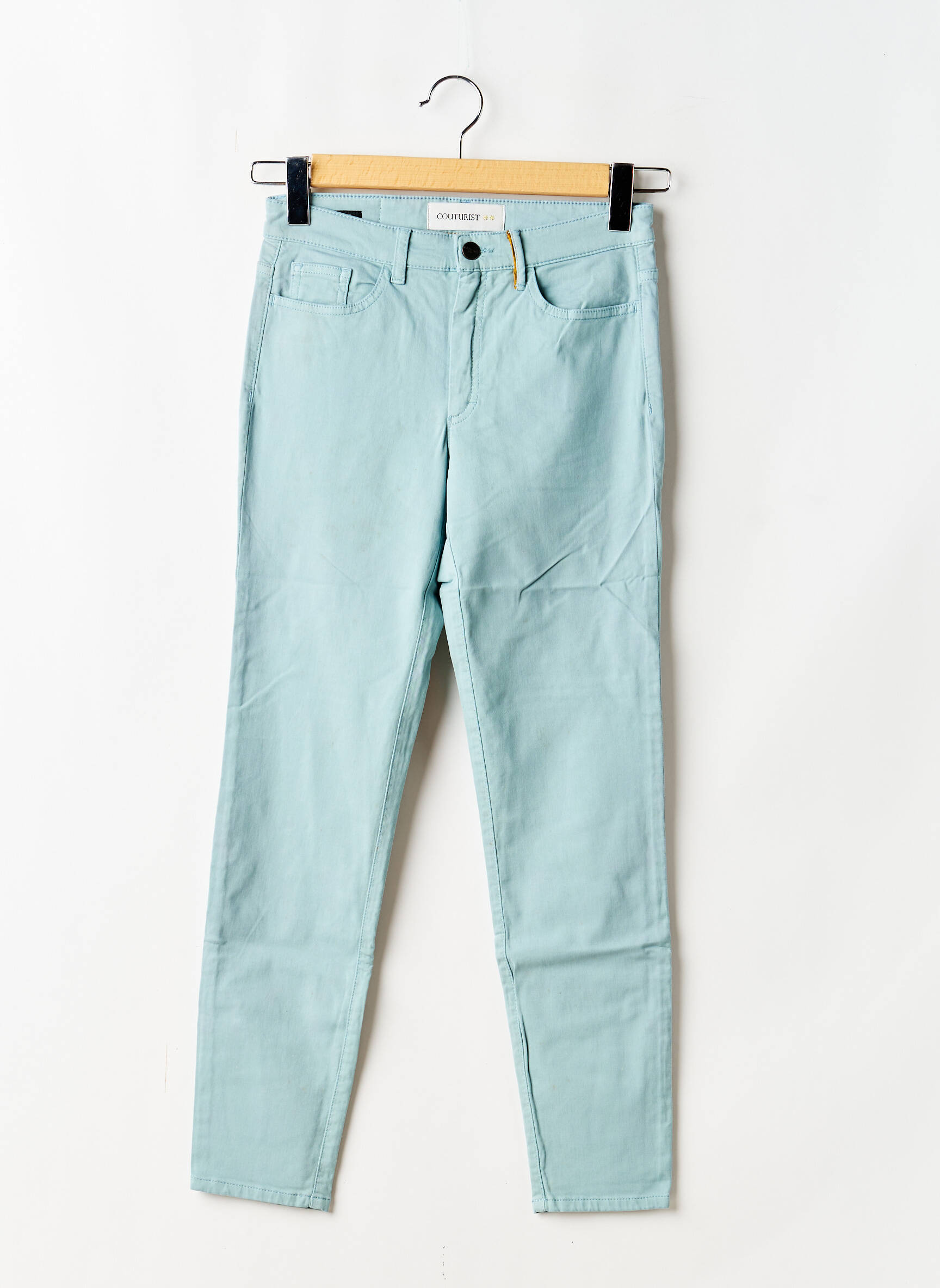 Jeans coupe slim stretch taille normale bleu COUTURIST femme