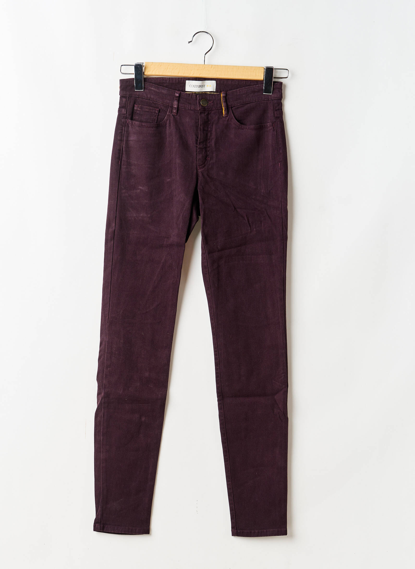 Jeans coupe slim taille haute taille haute violet COUTURIST femme