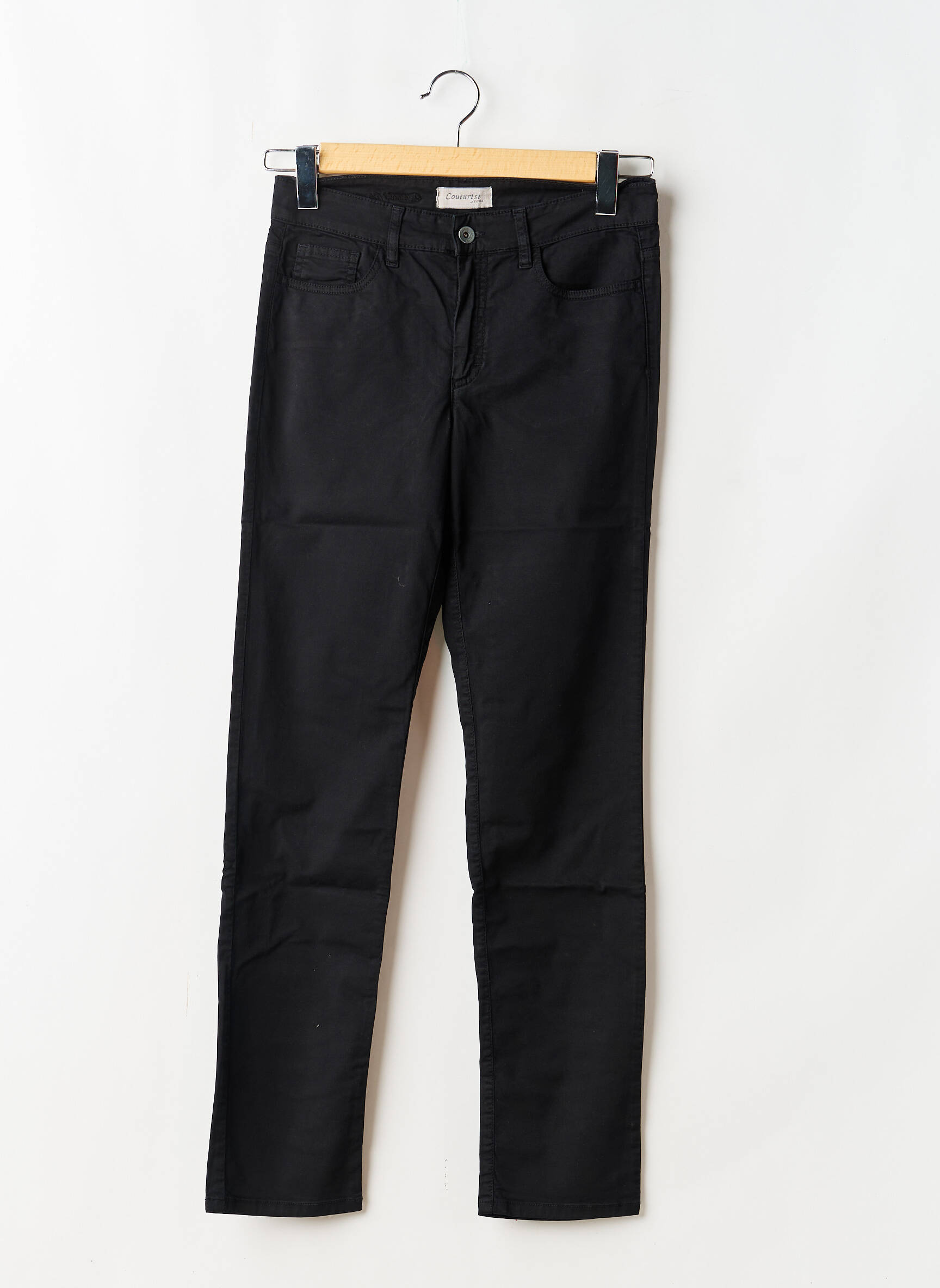 Jeans coupe slim stretch taille normale noir COUTURIST femme