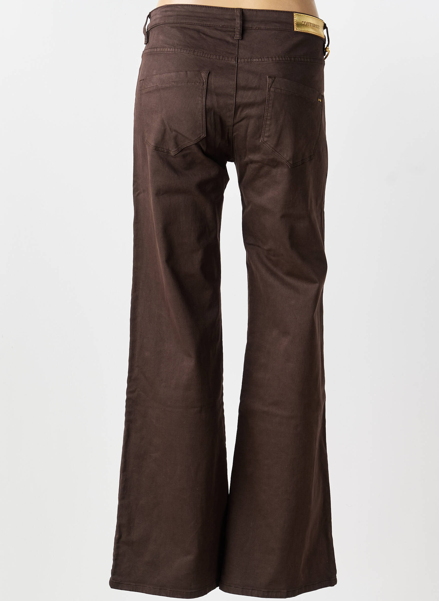 Jean coupe flare stretch taille normale marron COUTURIST femme