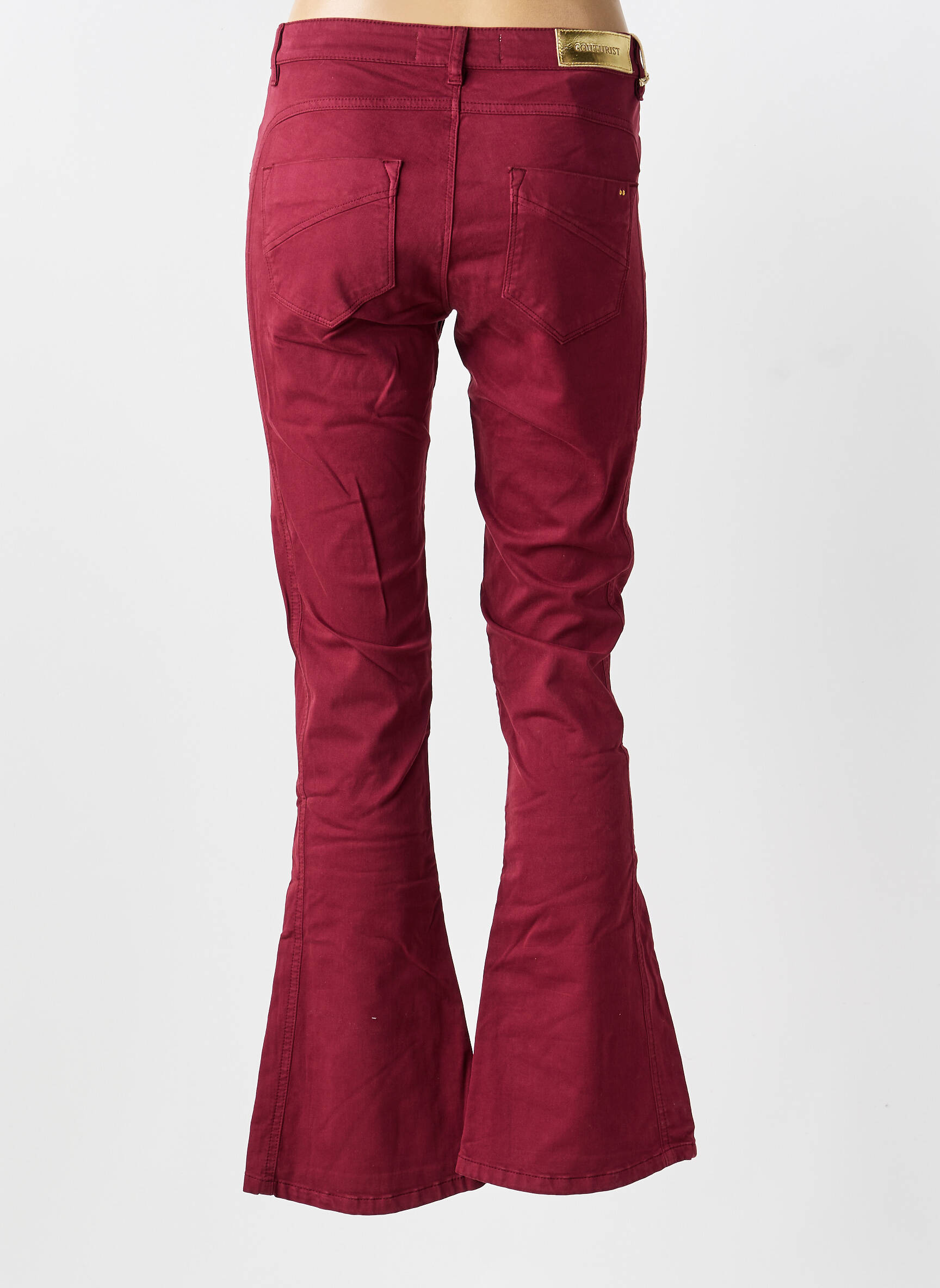 Jean coupe flare stretch taille normale rouge COUTURIST femme