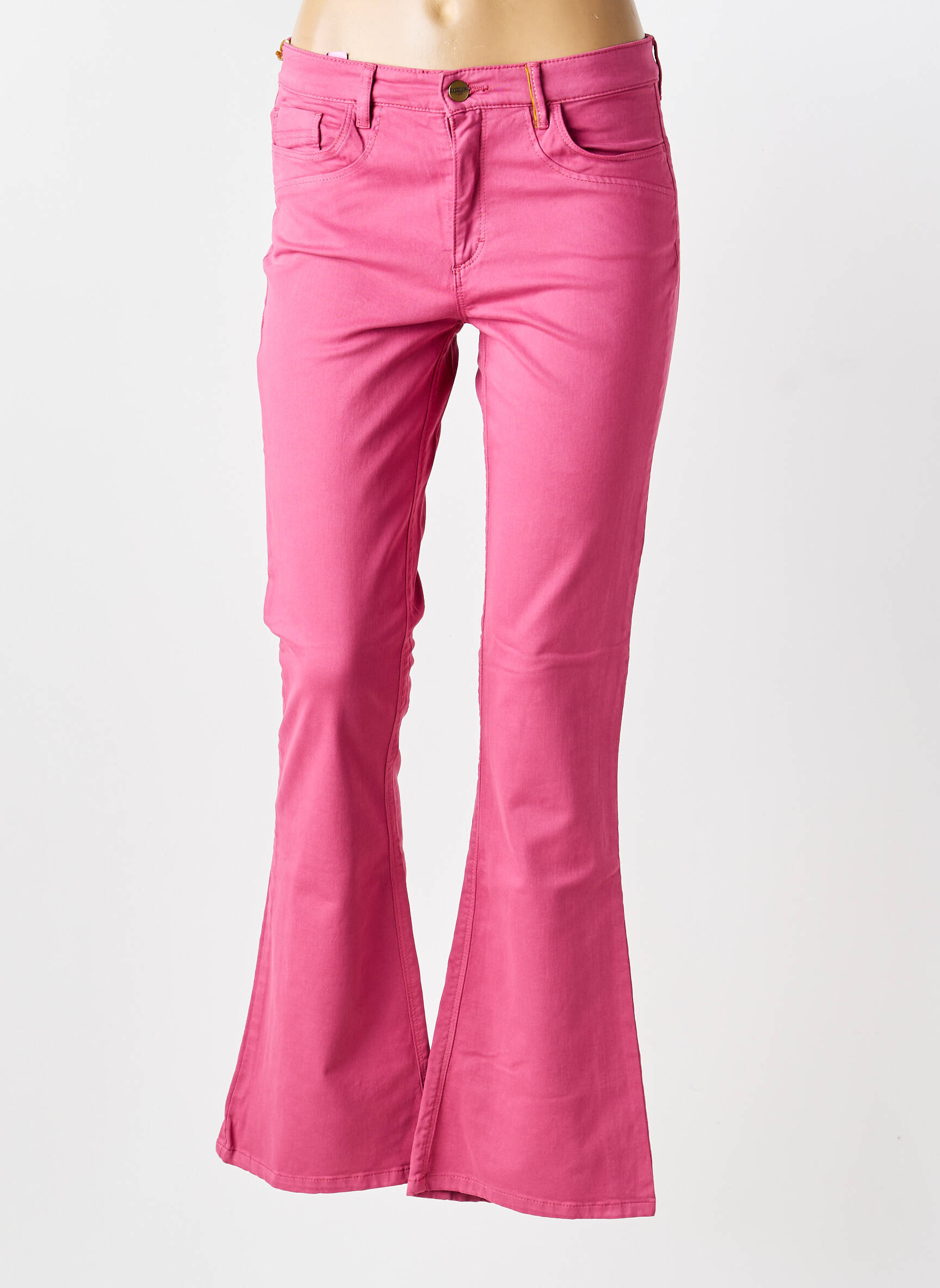Jean coupe flare stretch taille normale rose COUTURIST femme
