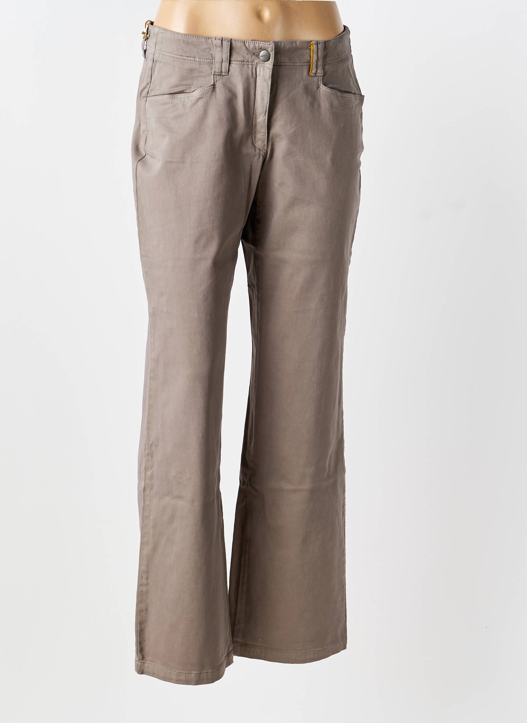 Pantalon droit stretch taille normale gris COUTURIST femme
