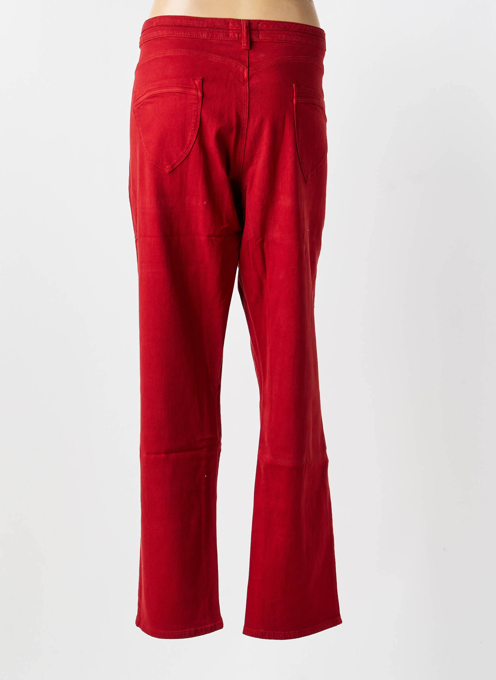 Jeans coupe droite stretch taille normale rouge COUTURE-CLUB femme
