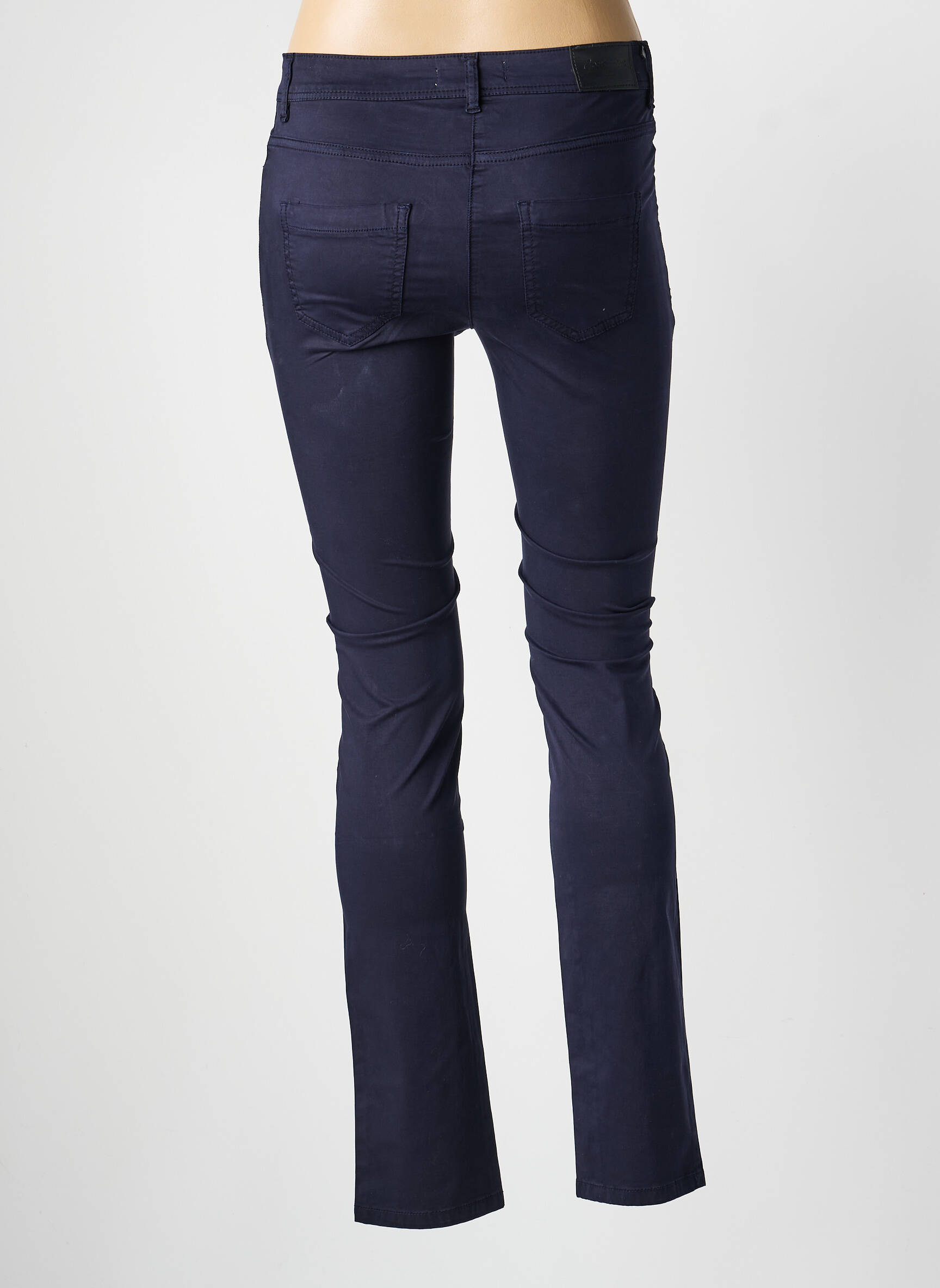 Pantalon slim tissage popeline taille normale bleu COUTURIST femme
