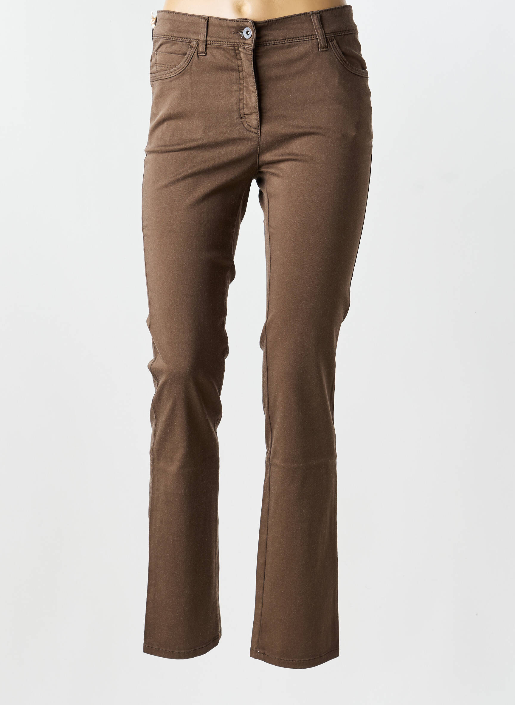 Pantalon slim poches marron COUTURIST femme