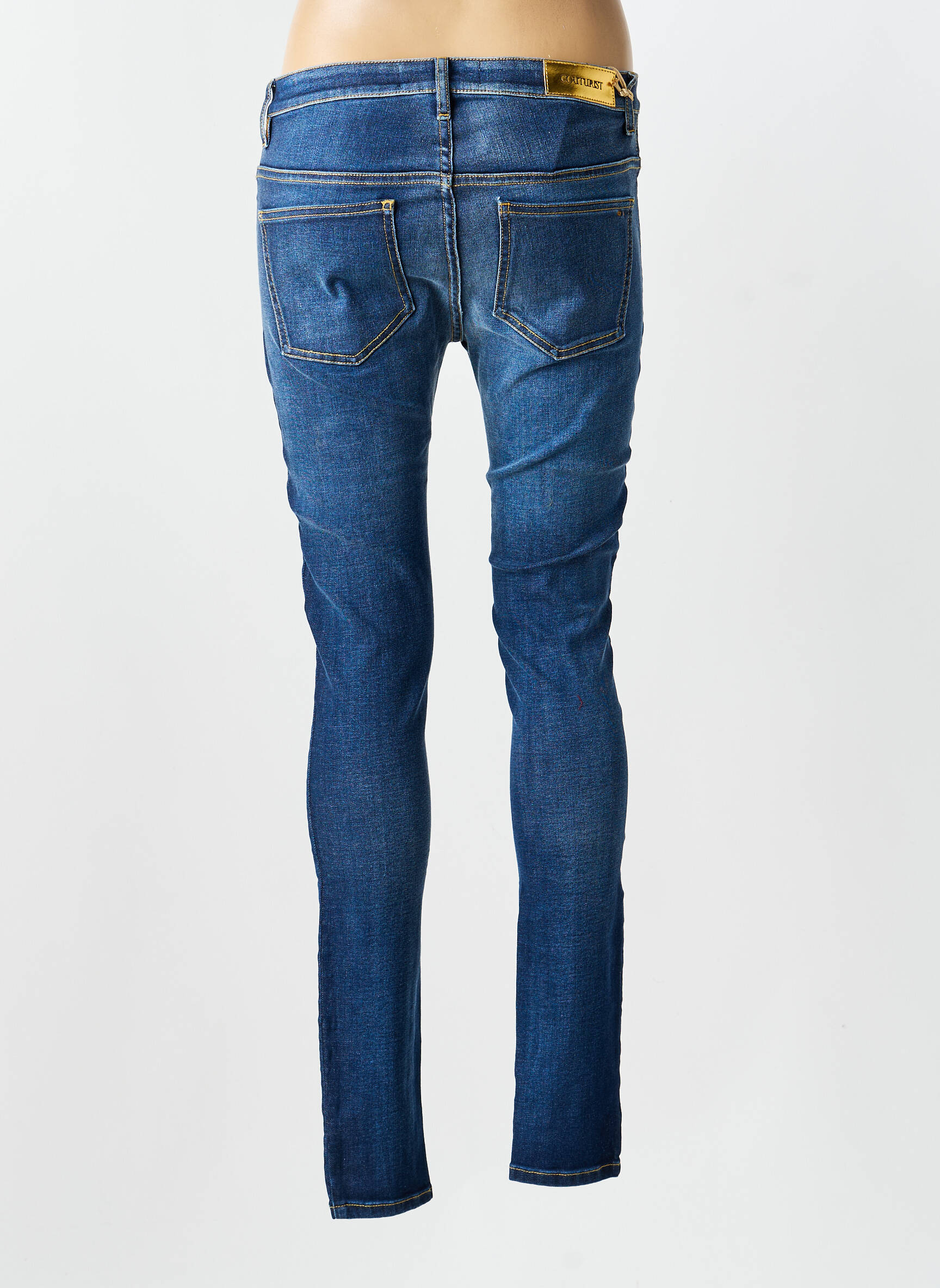 Jeans coupe slim poches bleu COUTURIST femme