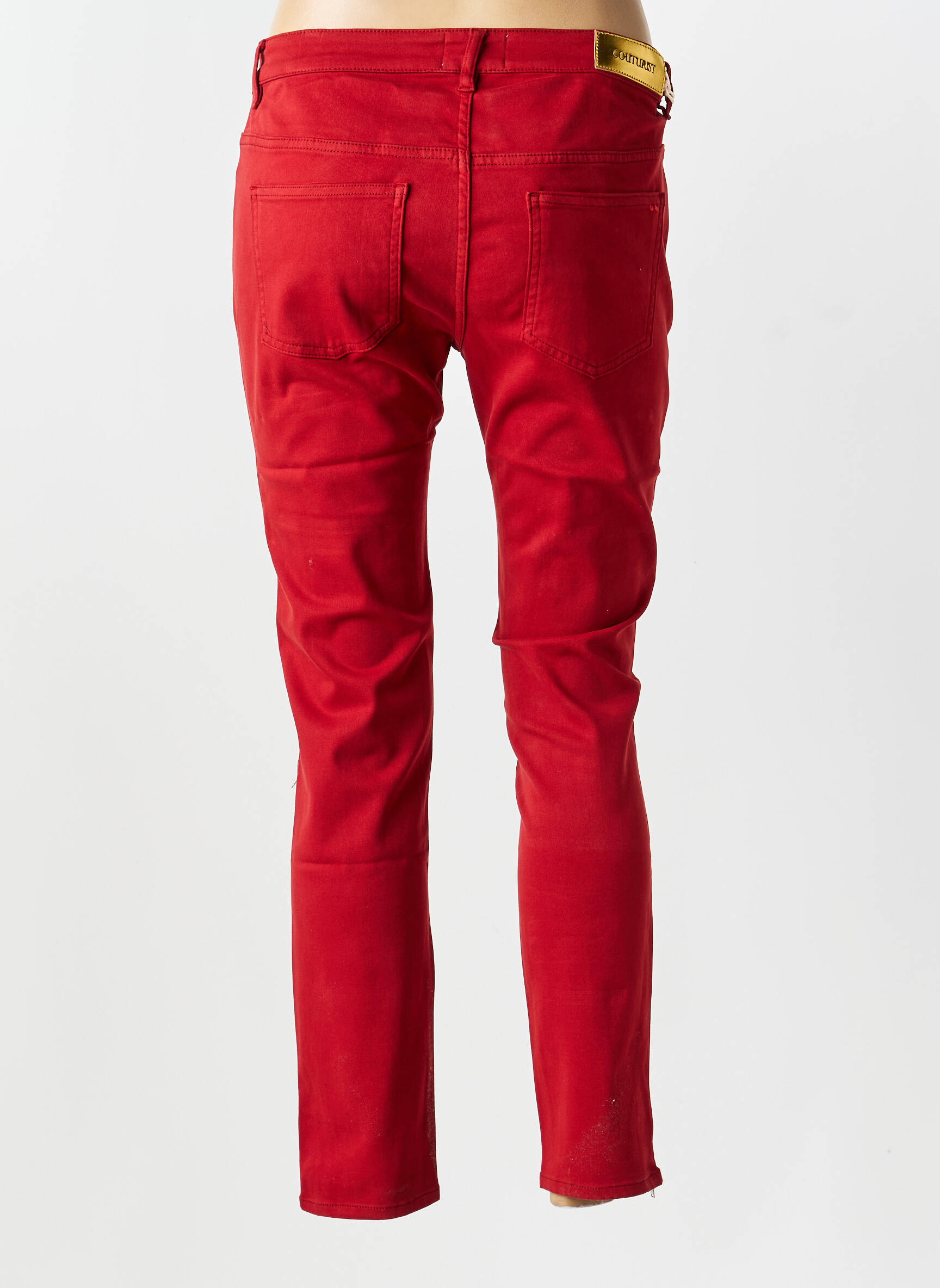 Pantalon slim poches rouge COUTURIST femme