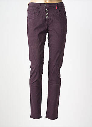Jeans coupe slim stretch taille normale violet COUTURIST femme