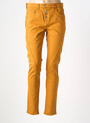 Jeans coupe slim stretch taille normale jaune COUTURIST femme