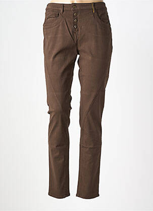 Jeans coupe slim stretch taille normale marron COUTURIST femme