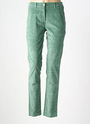 Pantalon chino fermeture zippée sous rabat boutonné taille normale vert COUTURIST femme