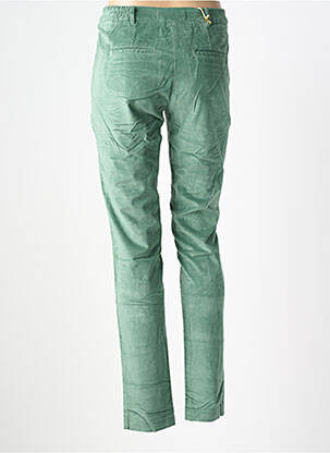 Pantalon chino fermeture zippée sous rabat boutonné taille normale vert COUTURIST femme