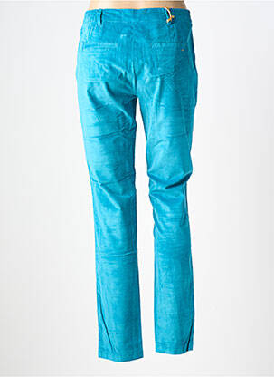 Pantalon chino fermeture zippée sous rabat boutonné taille normale bleu COUTURIST femme