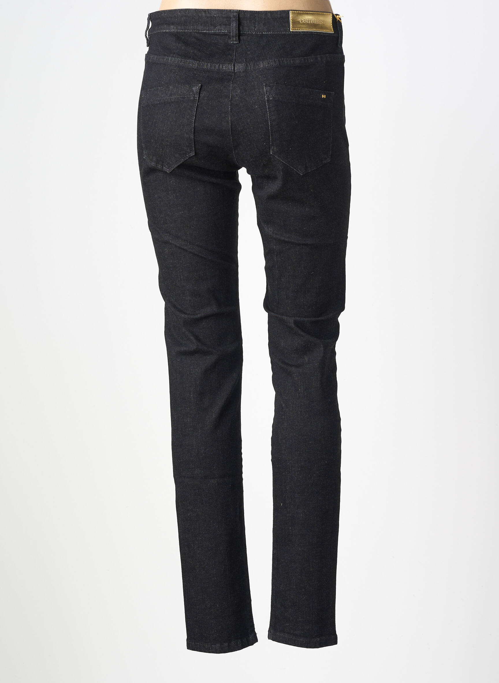 Jeans coupe slim taille normale taille normale noir COUTURIST femme