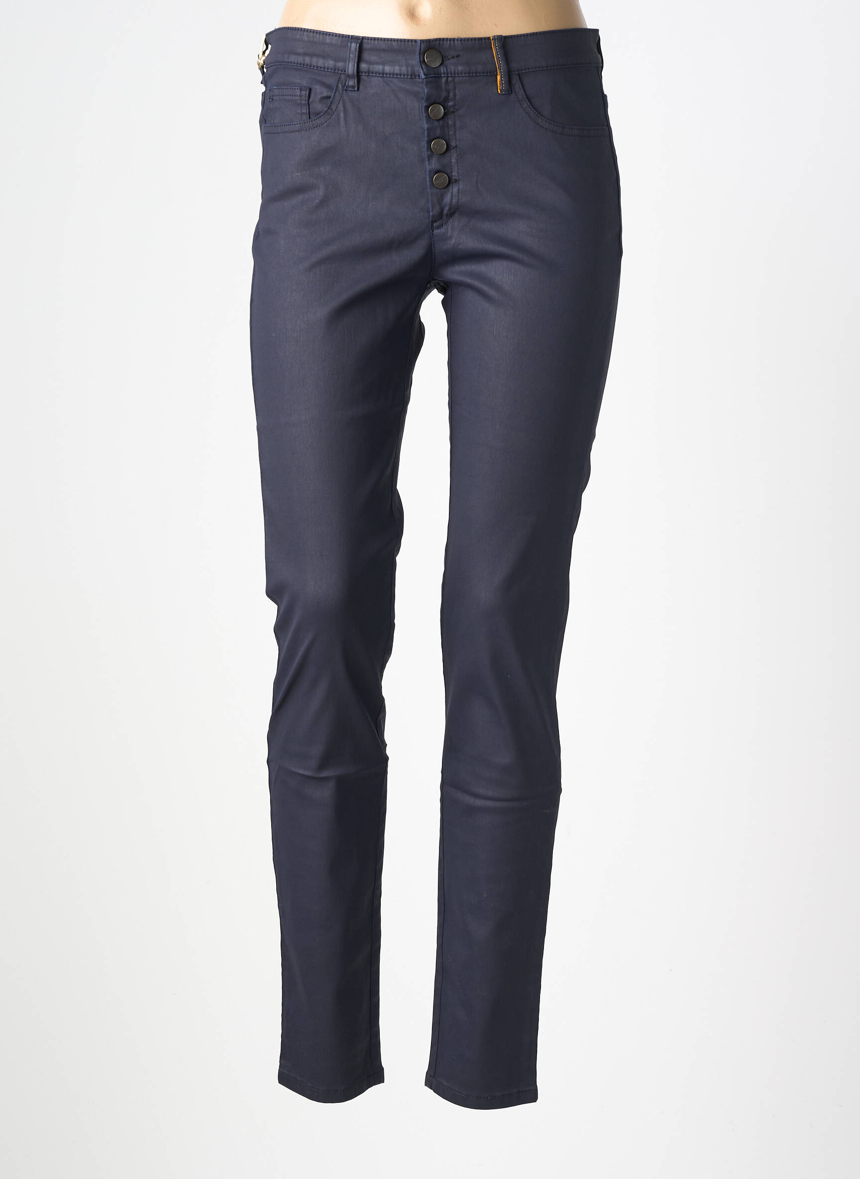 Jeans coupe slim stretch taille normale bleu COUTURIST femme