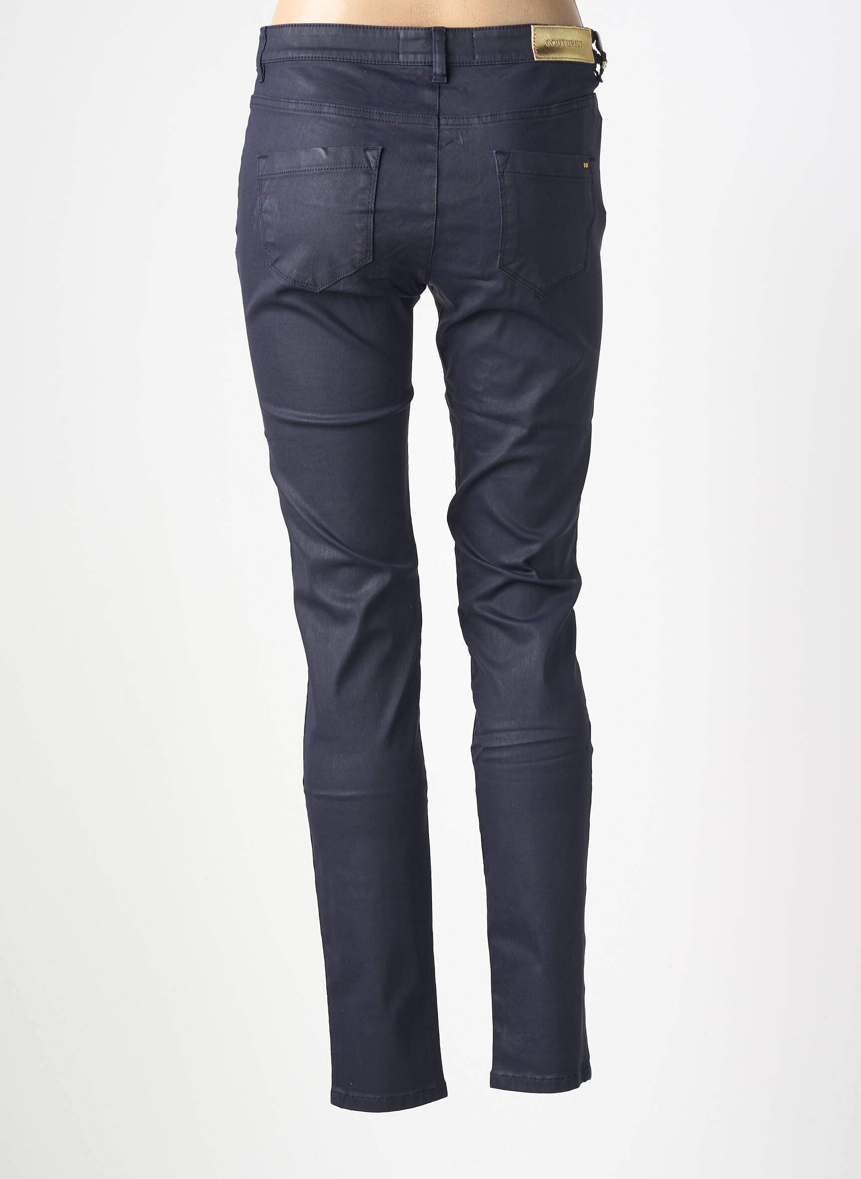 Jeans coupe slim stretch taille normale bleu COUTURIST femme