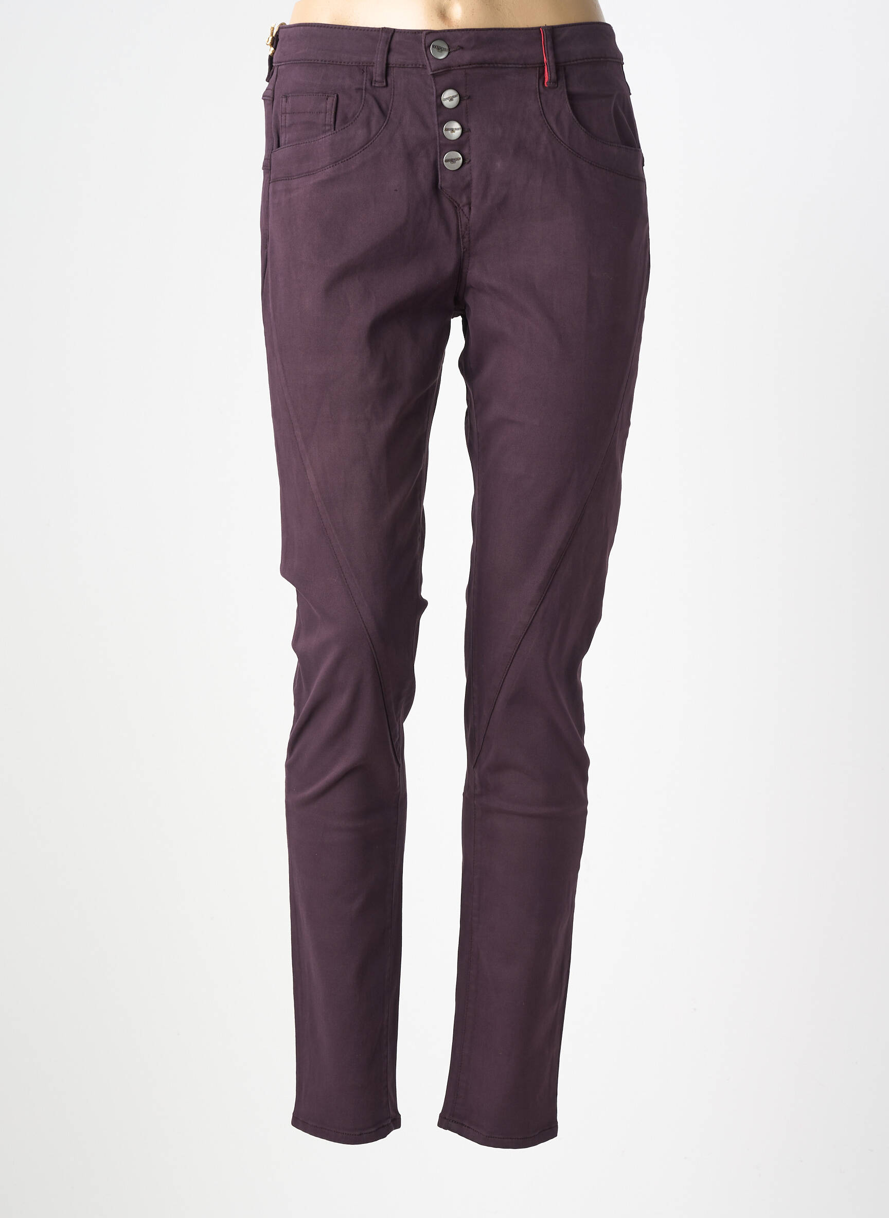 Jeans coupe slim stretch taille normale violet COUTURIST femme