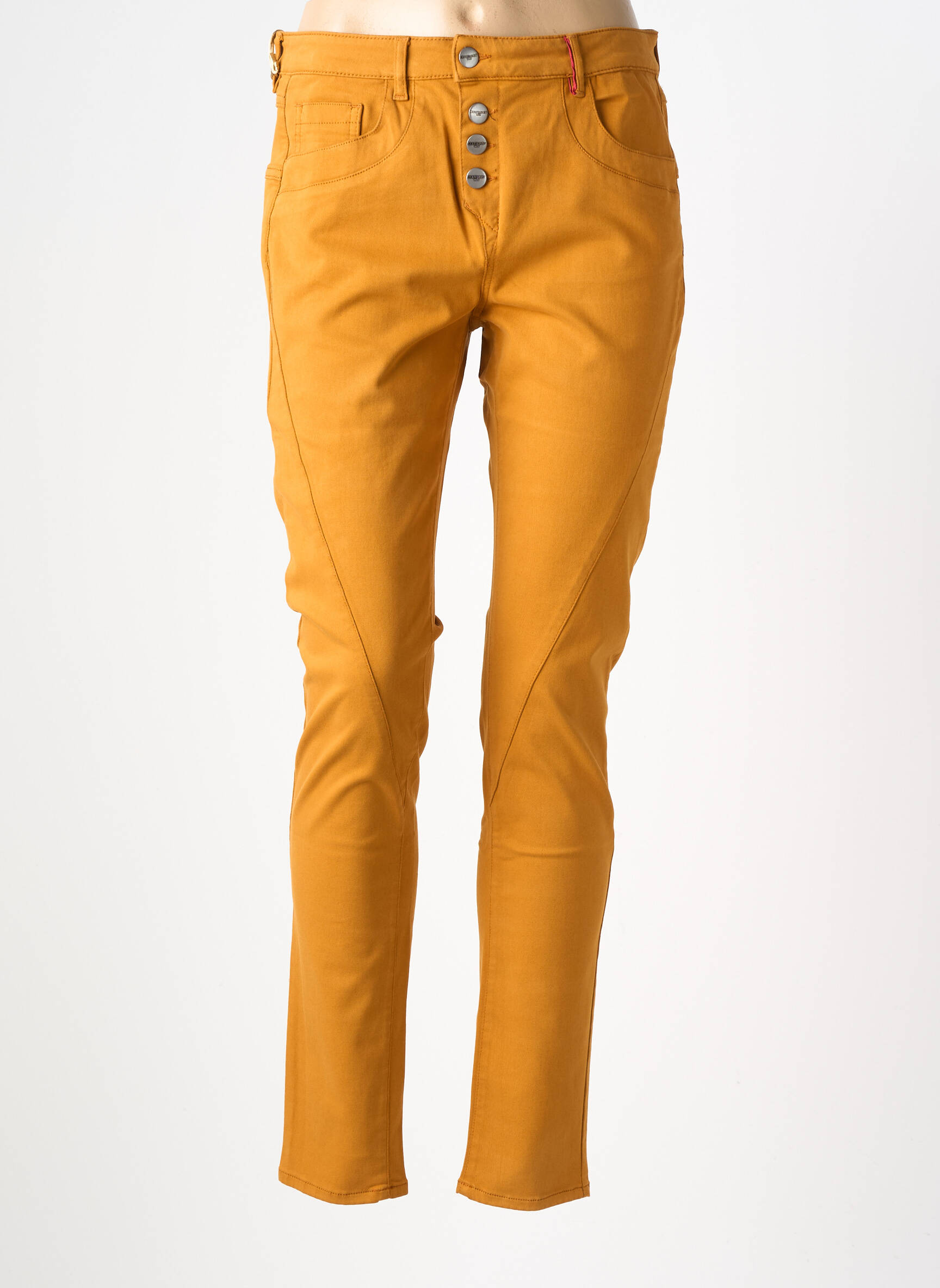 Jeans coupe slim stretch taille normale jaune COUTURIST femme
