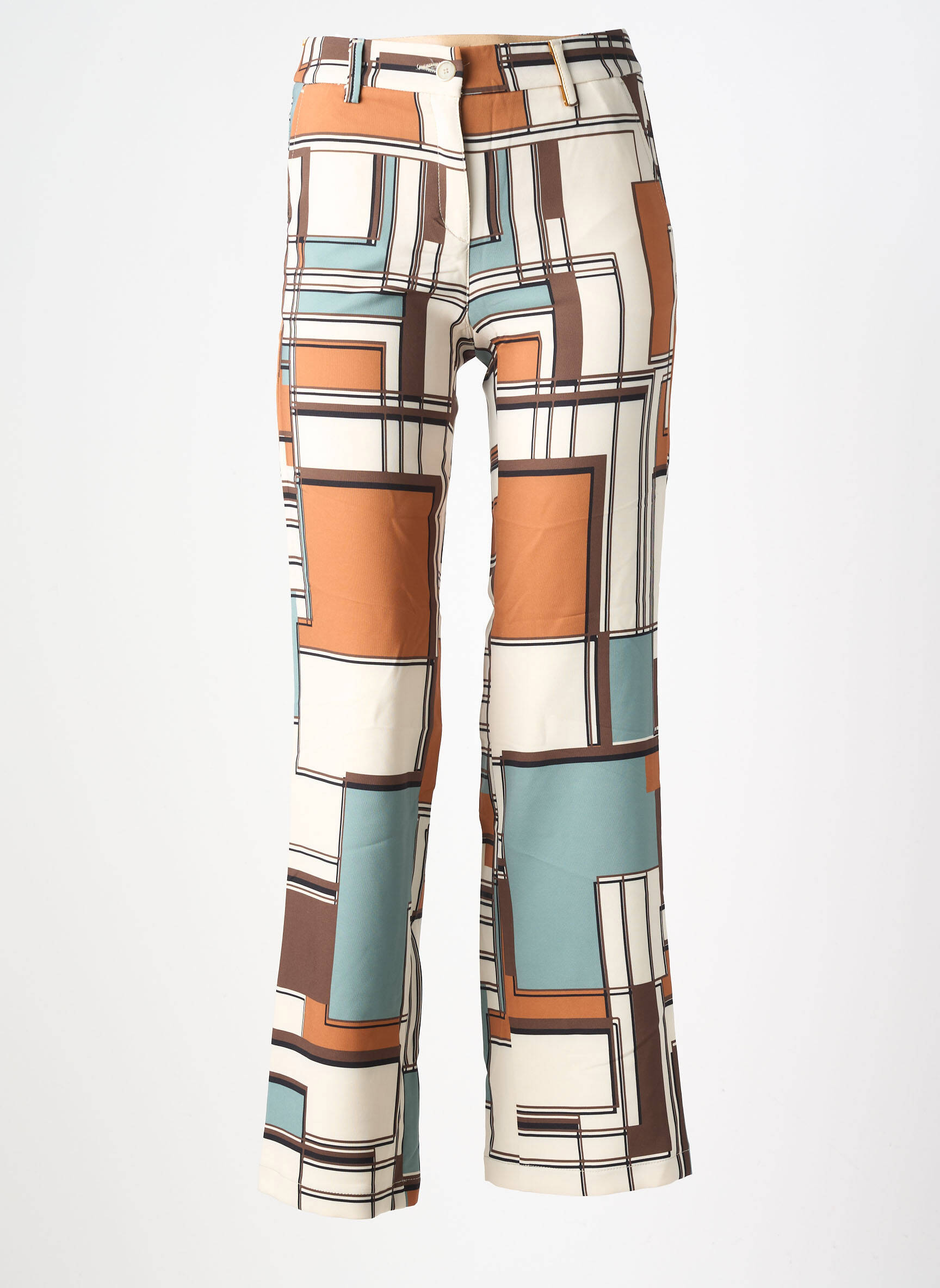 Pantalon chino tissage popeline taille normale beige COUTURIST femme