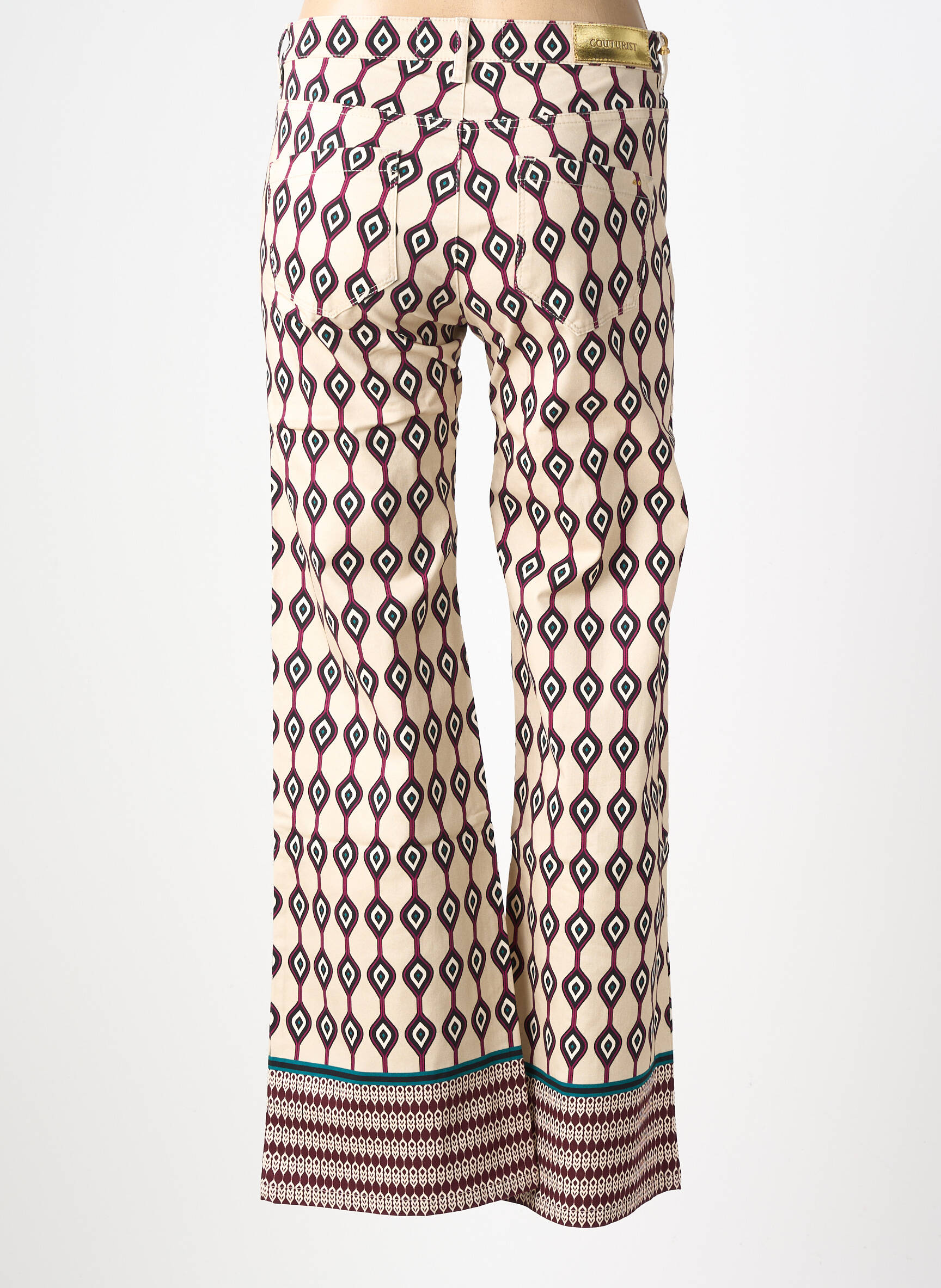 Pantalon flare taille normale taille normale beige COUTURIST femme
