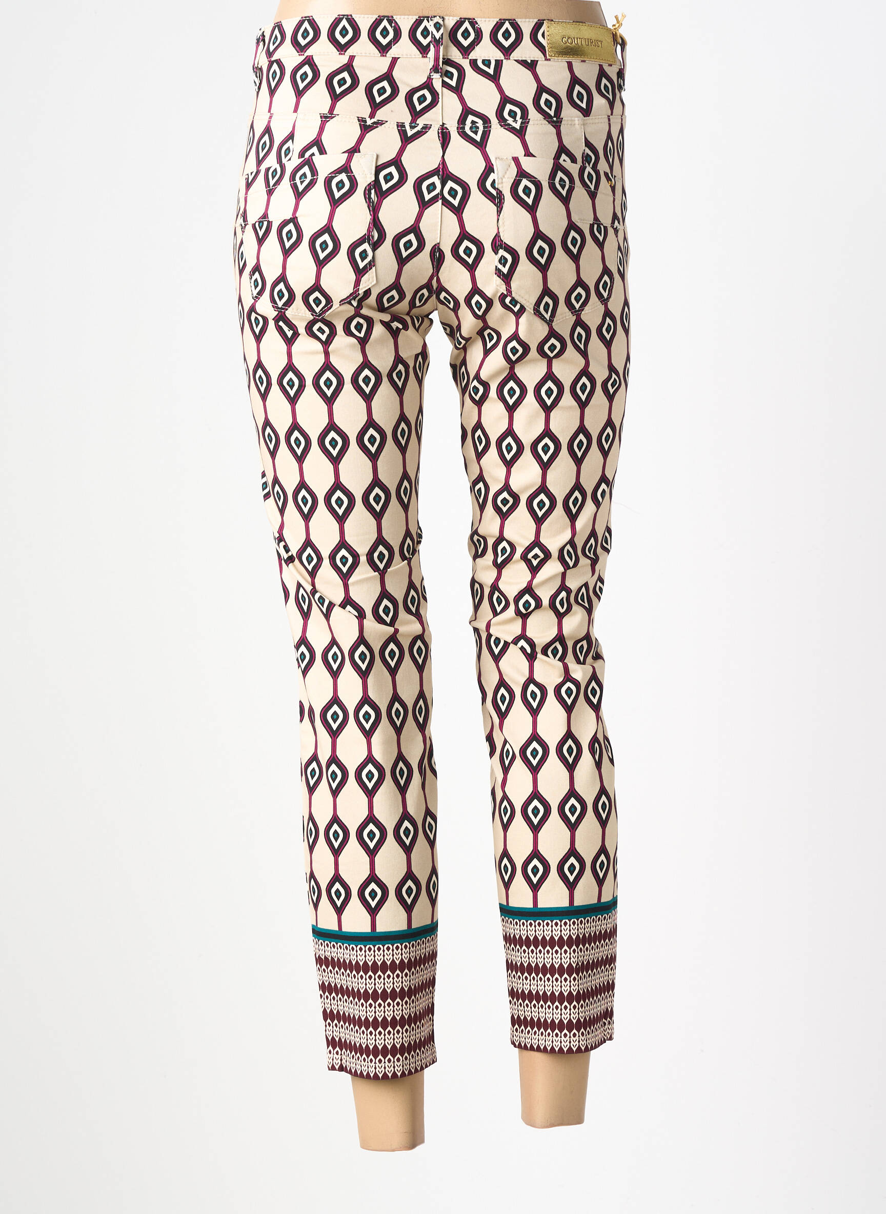 Pantalon 7/8 stretch taille normale beige COUTURIST femme
