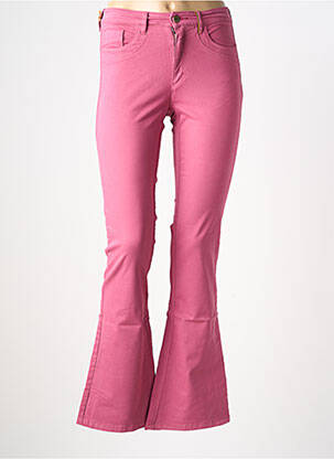 Pantalon flare stretch taille haute rose COUTURIST femme