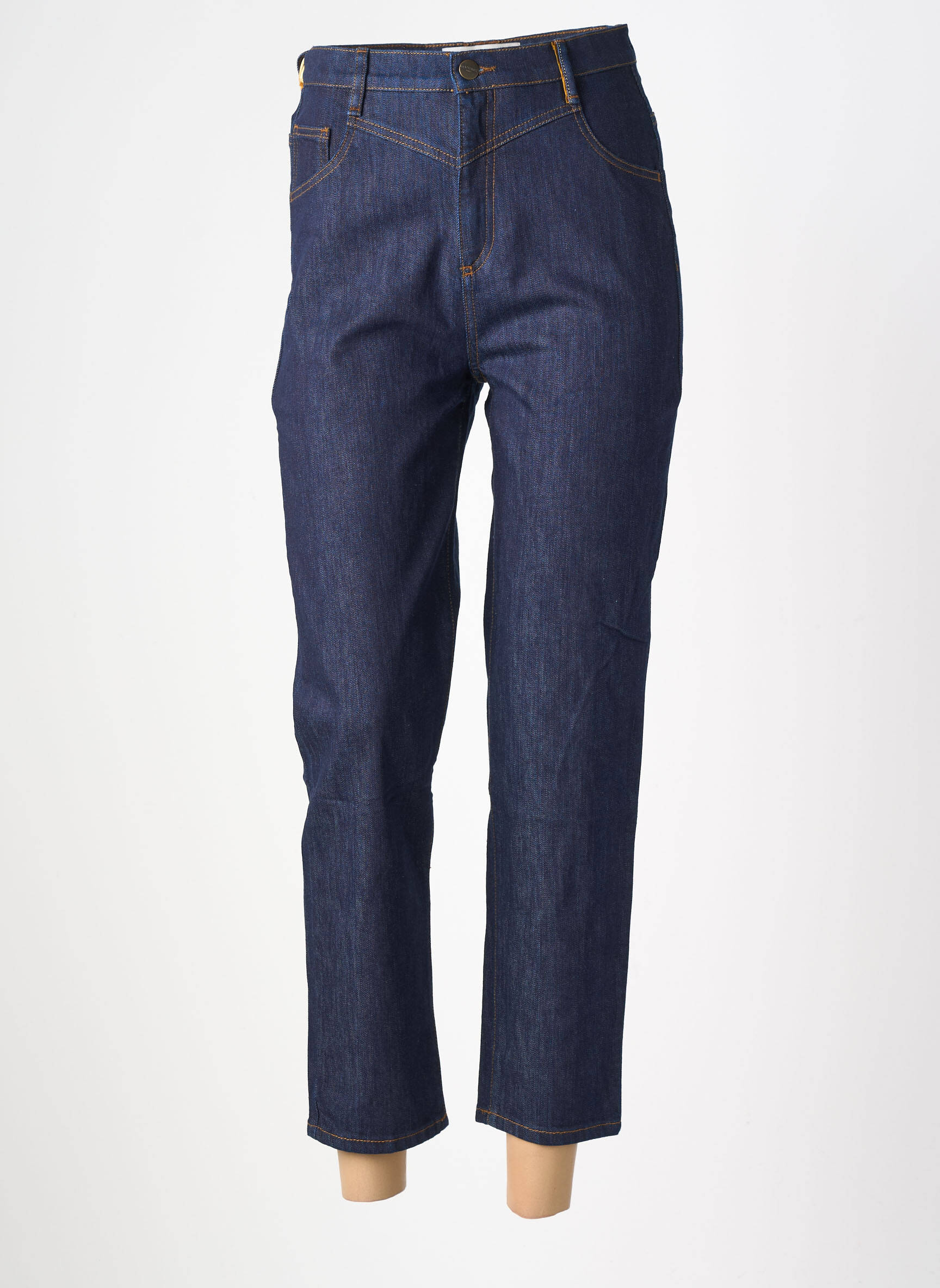 Jeans coupe slim taille haute taille haute bleu COUTURIST femme