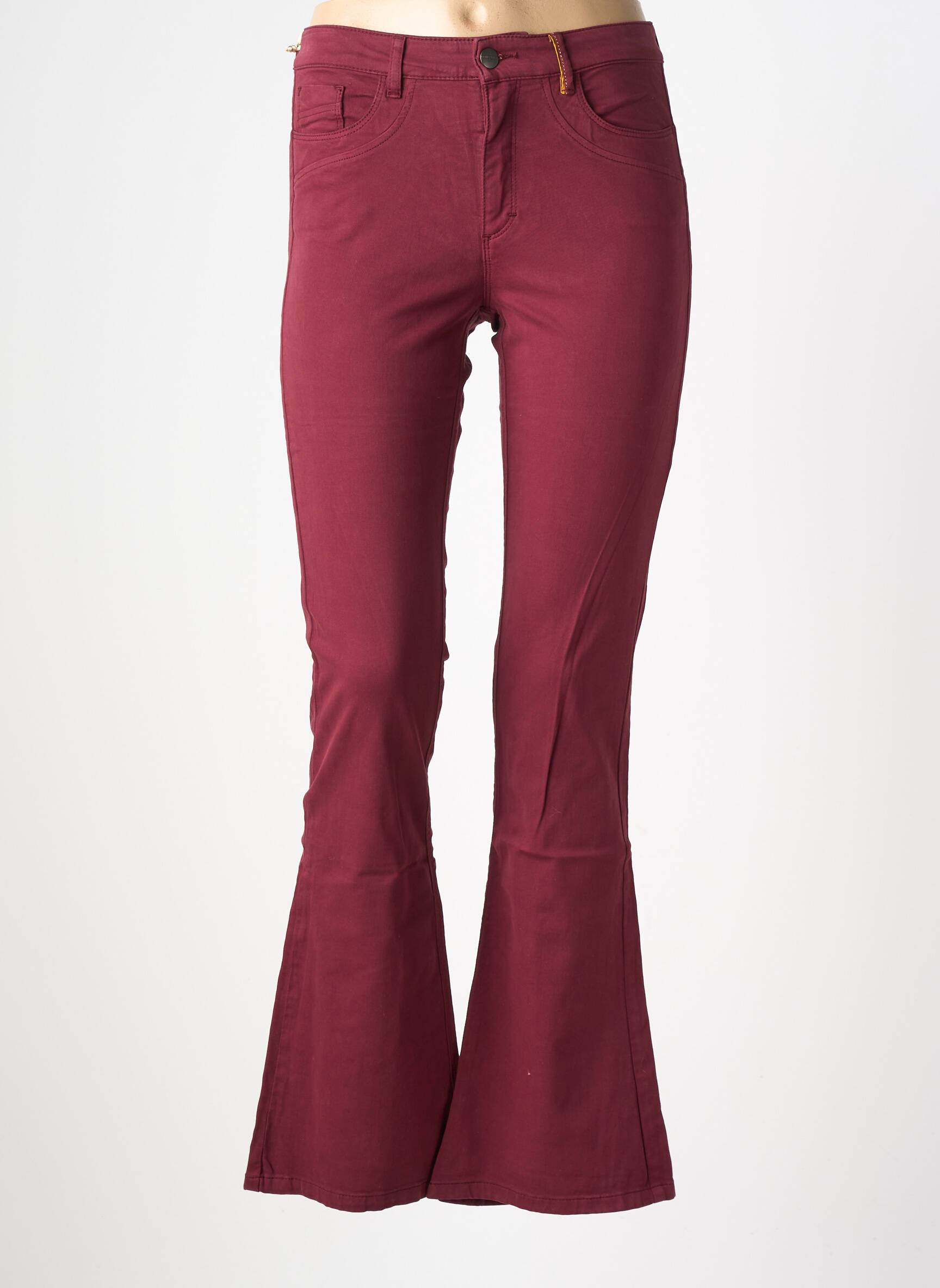 Pantalon flare stretch taille normale rouge COUTURIST femme