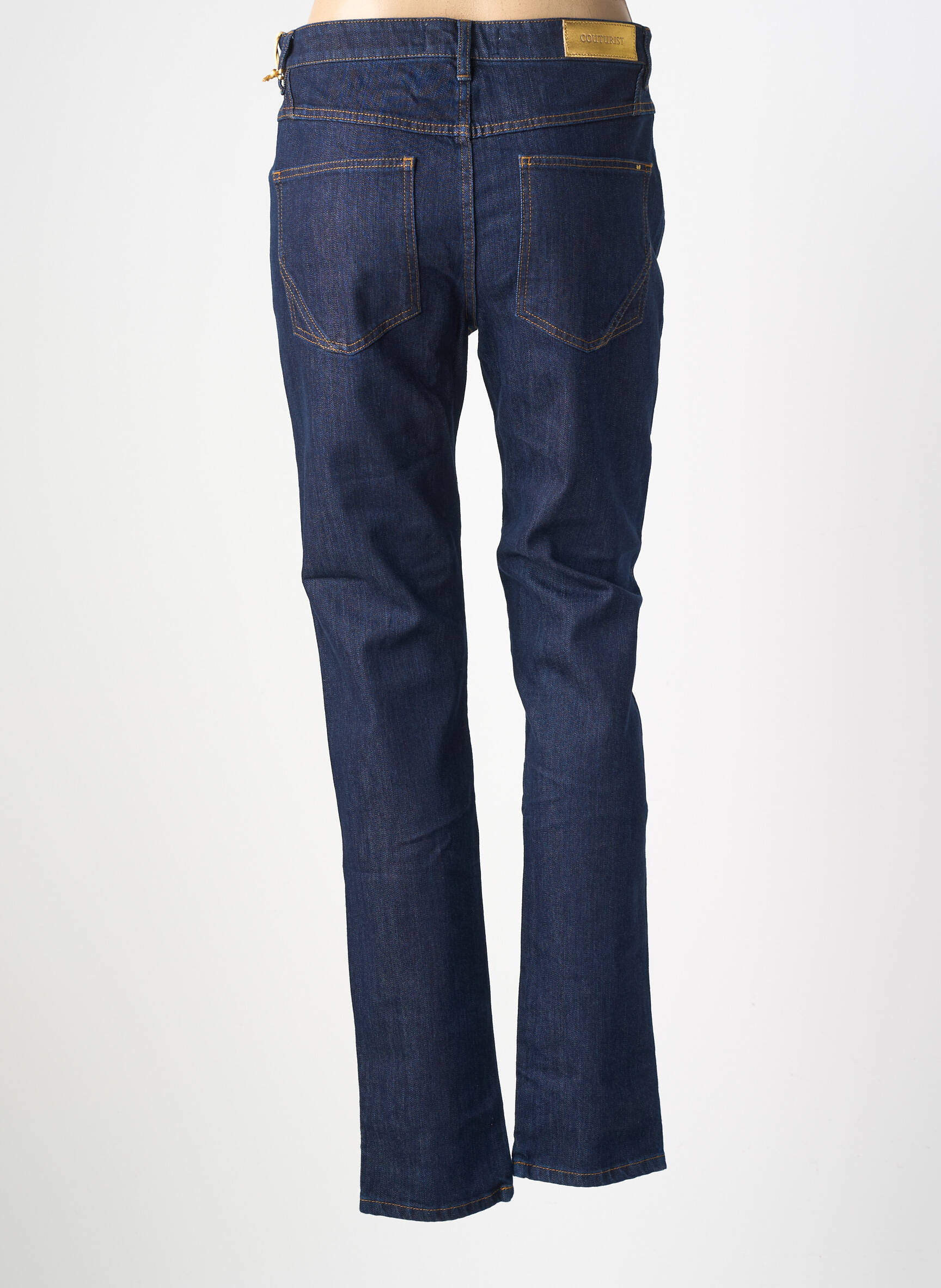Jeans coupe slim taille haute taille haute bleu COUTURIST femme