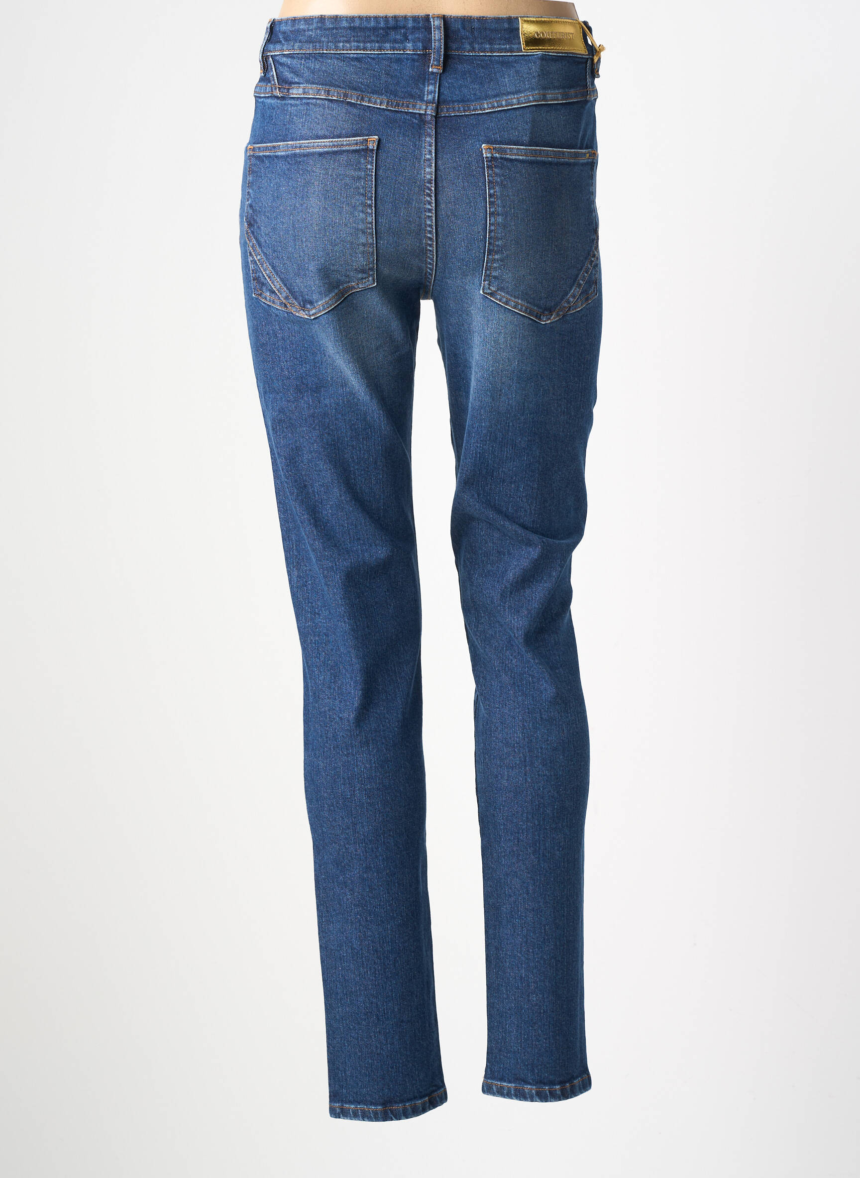 Jeans coupe slim taille haute taille haute bleu COUTURIST femme