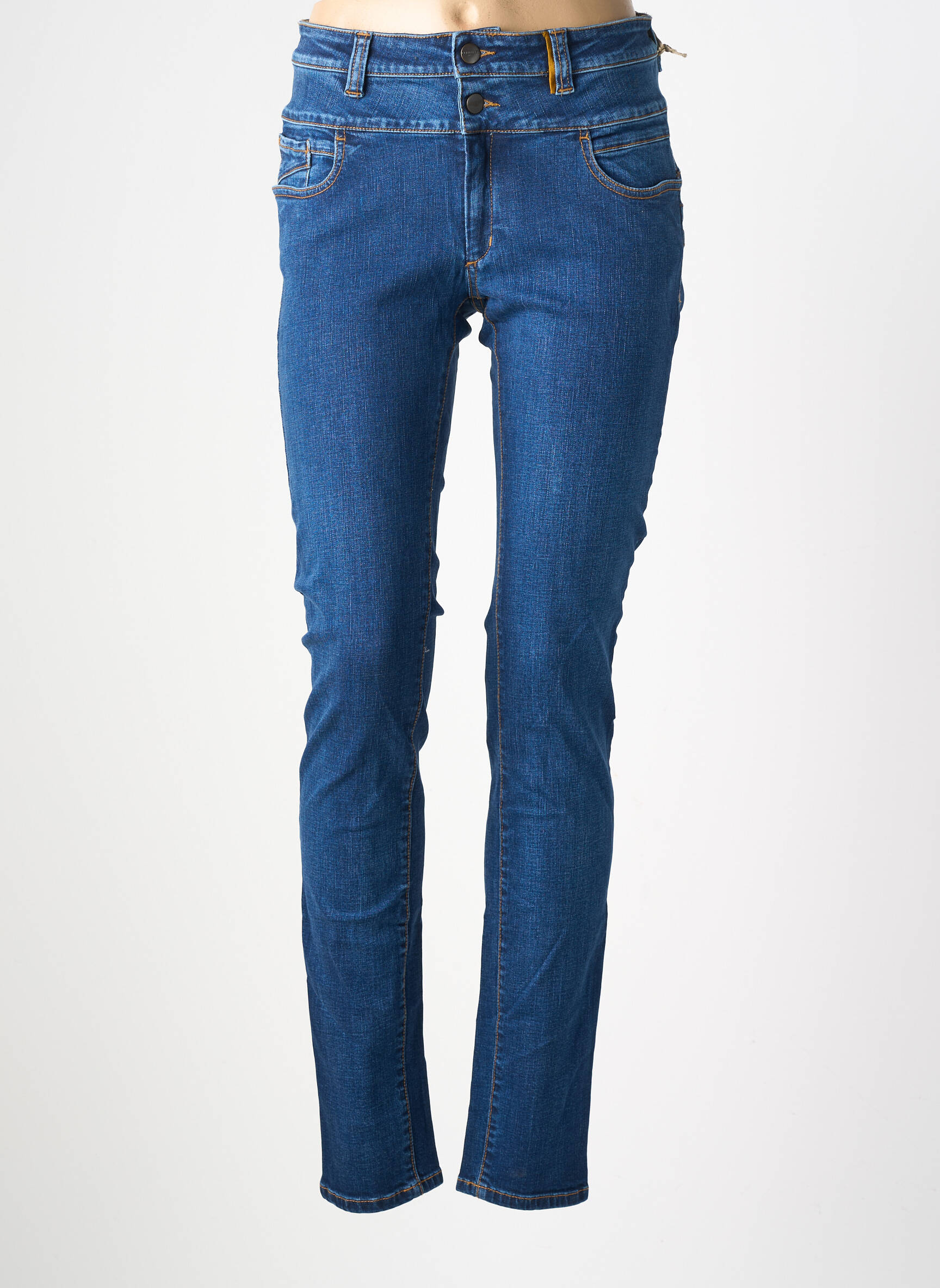 Jeans coupe slim stretch taille normale bleu COUTURIST femme