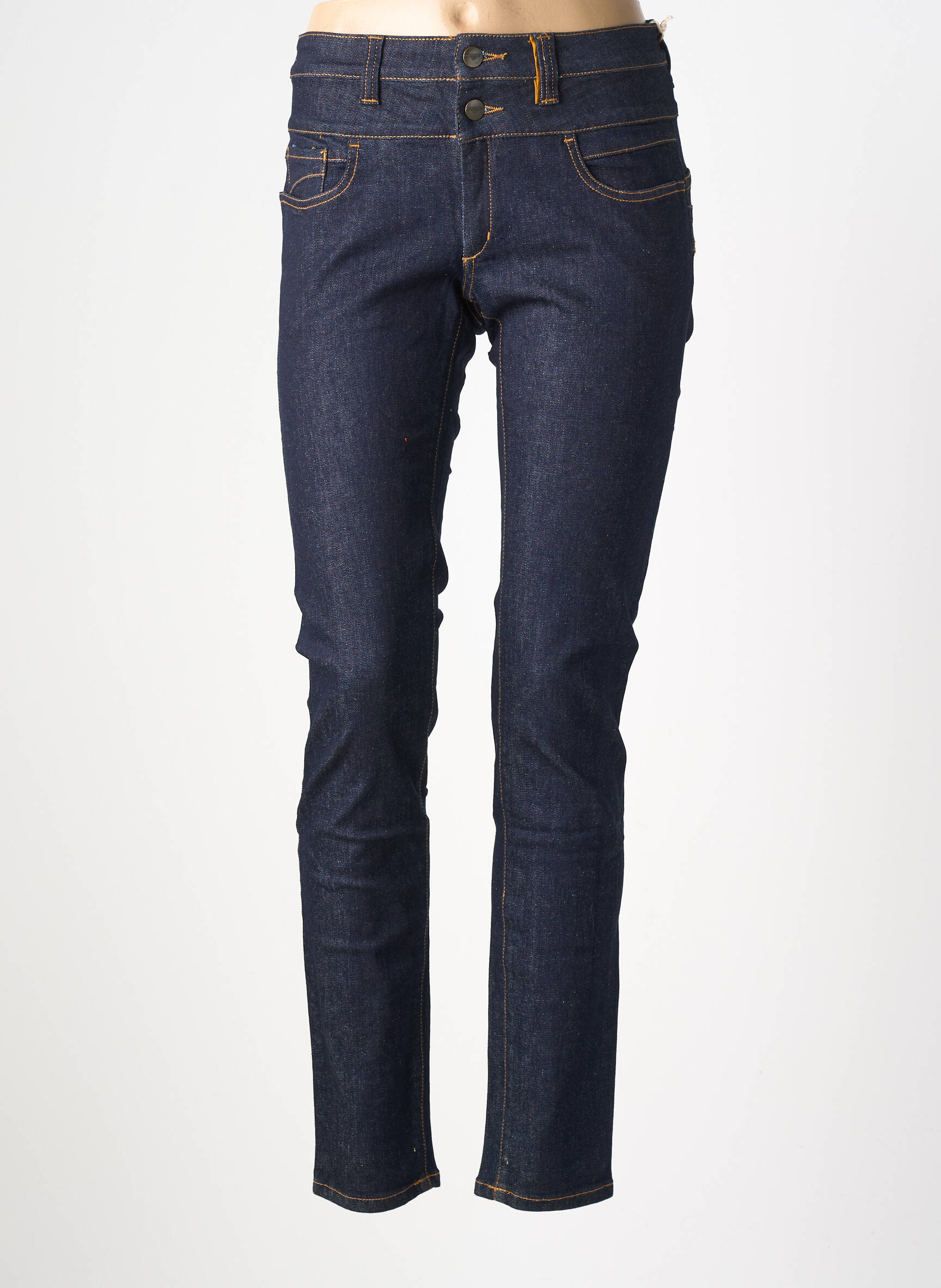 Jeans coupe slim tissage brut taille normale bleu COUTURIST femme