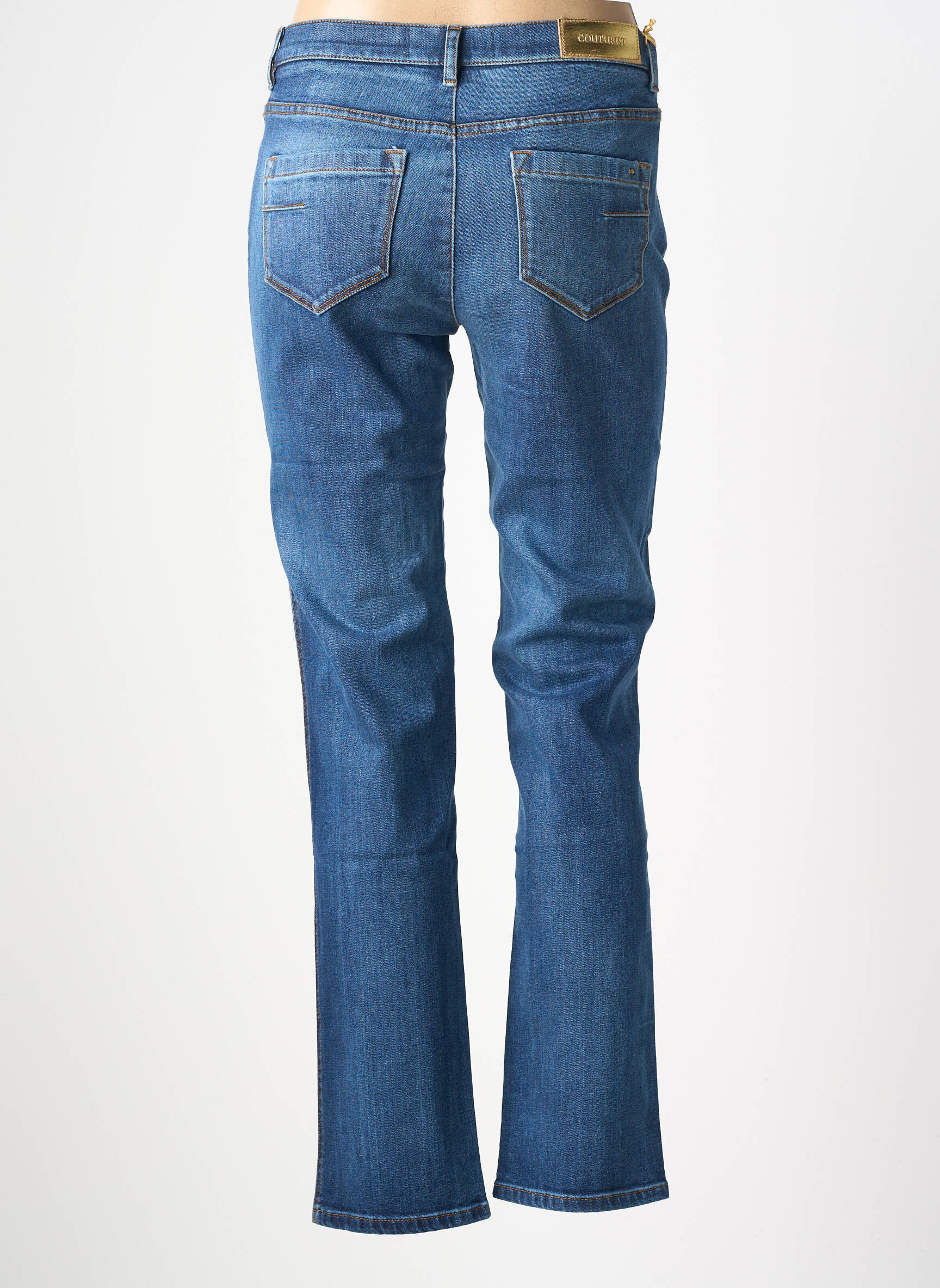 Jeans coupe slim stretch taille normale bleu COUTURIST femme