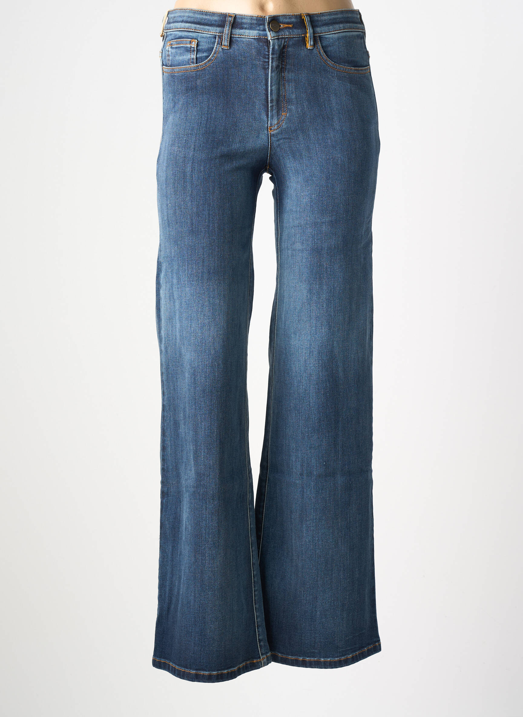 Jean coupe flare stretch taille haute bleu COUTURIST femme