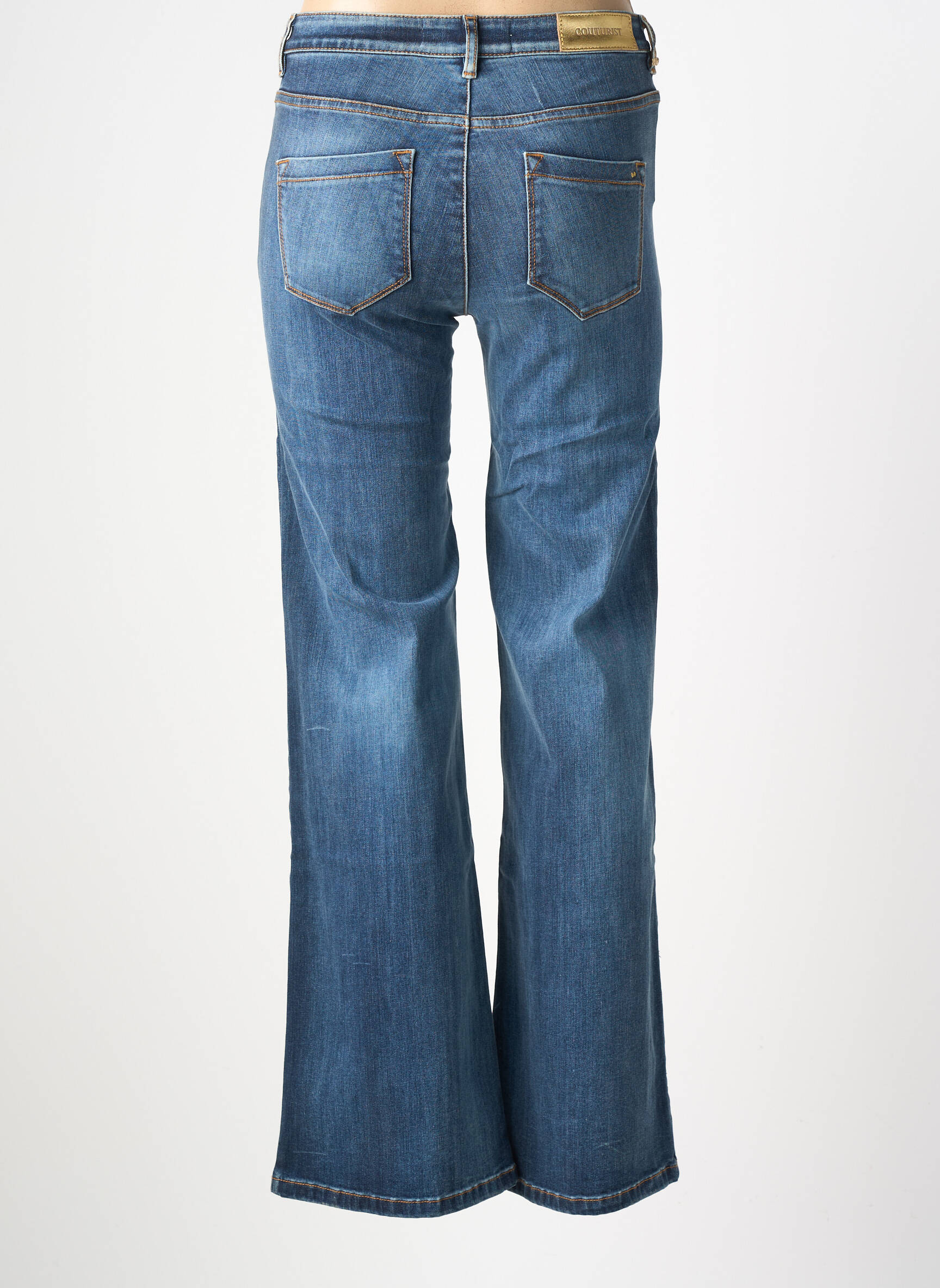 Jean coupe flare stretch taille haute bleu COUTURIST femme