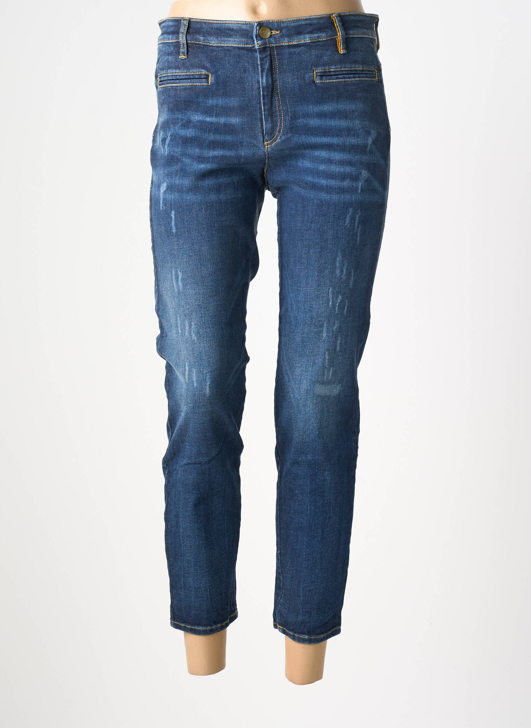 Jeans coupe slim stretch taille normale bleu COUTURIST femme