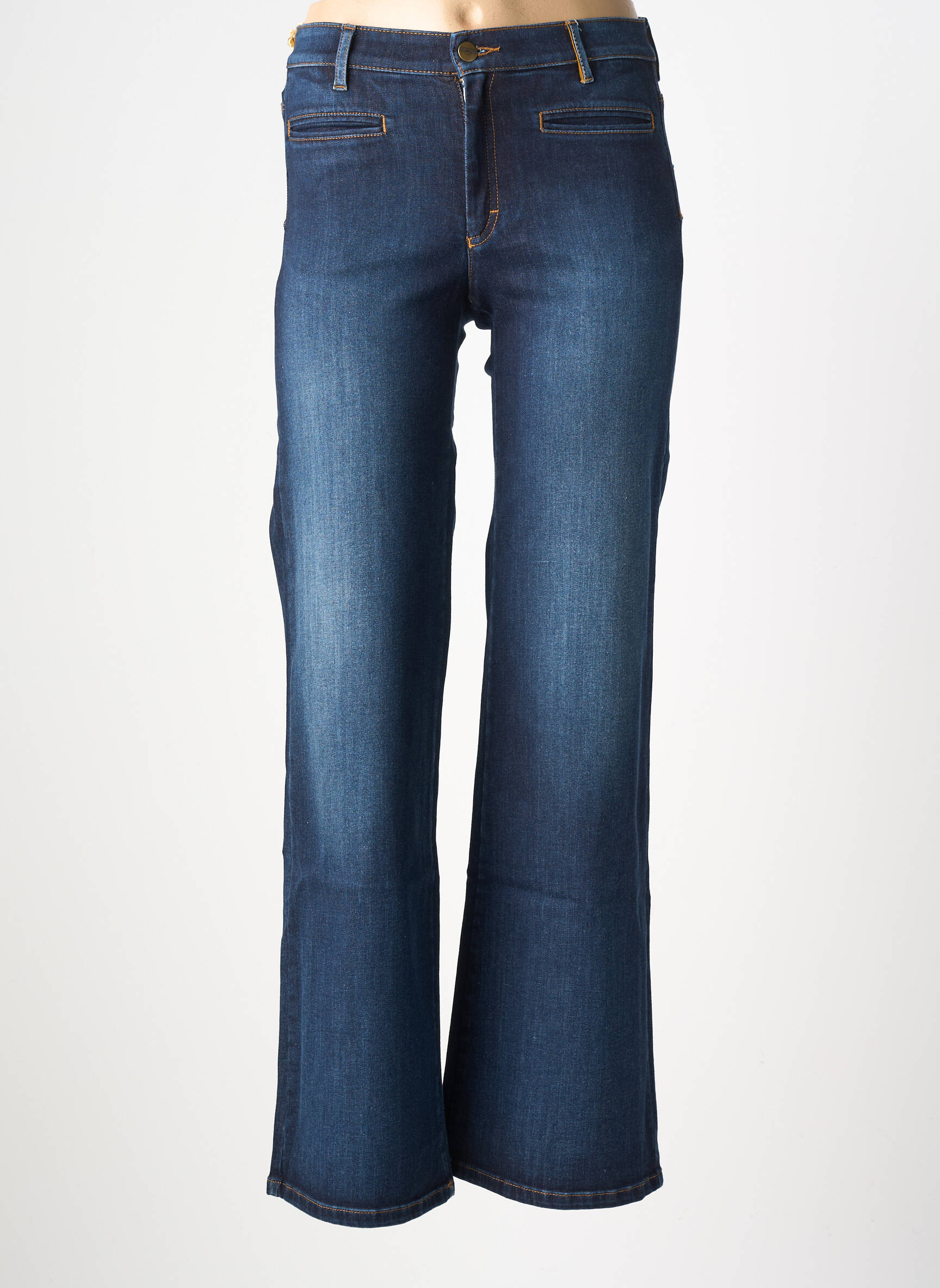 Jean coupe flare stretch taille haute bleu COUTURIST femme