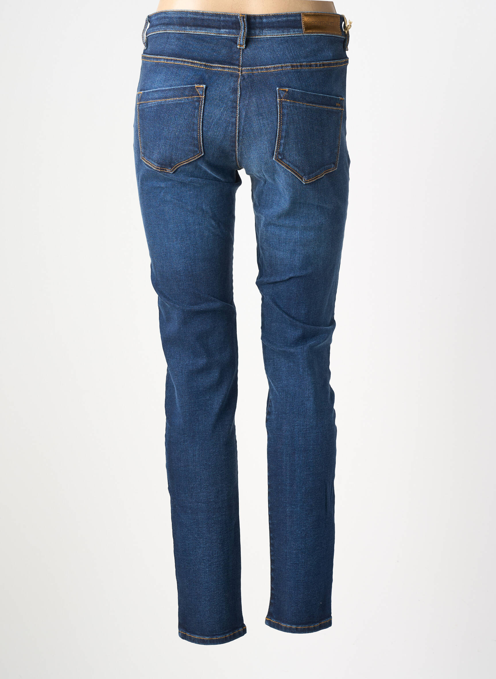 Jeans coupe slim stretch taille normale bleu COUTURIST femme
