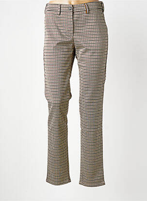 Pantalon chino fermeture zippée sous rabat boutonné taille normale beige COUTURIST femme