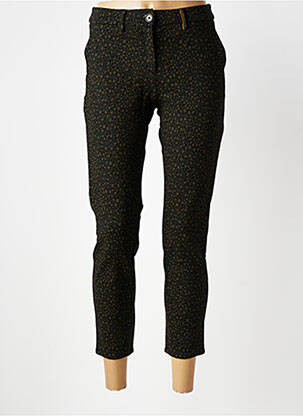 Pantalon chino fermeture zippée sous rabat boutonné taille normale noir COUTURIST femme