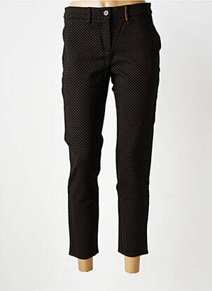 Pantalon chino fermeture zippée sous rabat boutonné taille normale noir COUTURIST femme