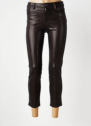 Pantalon 7/8 stretch taille basse marron COUTURIST femme