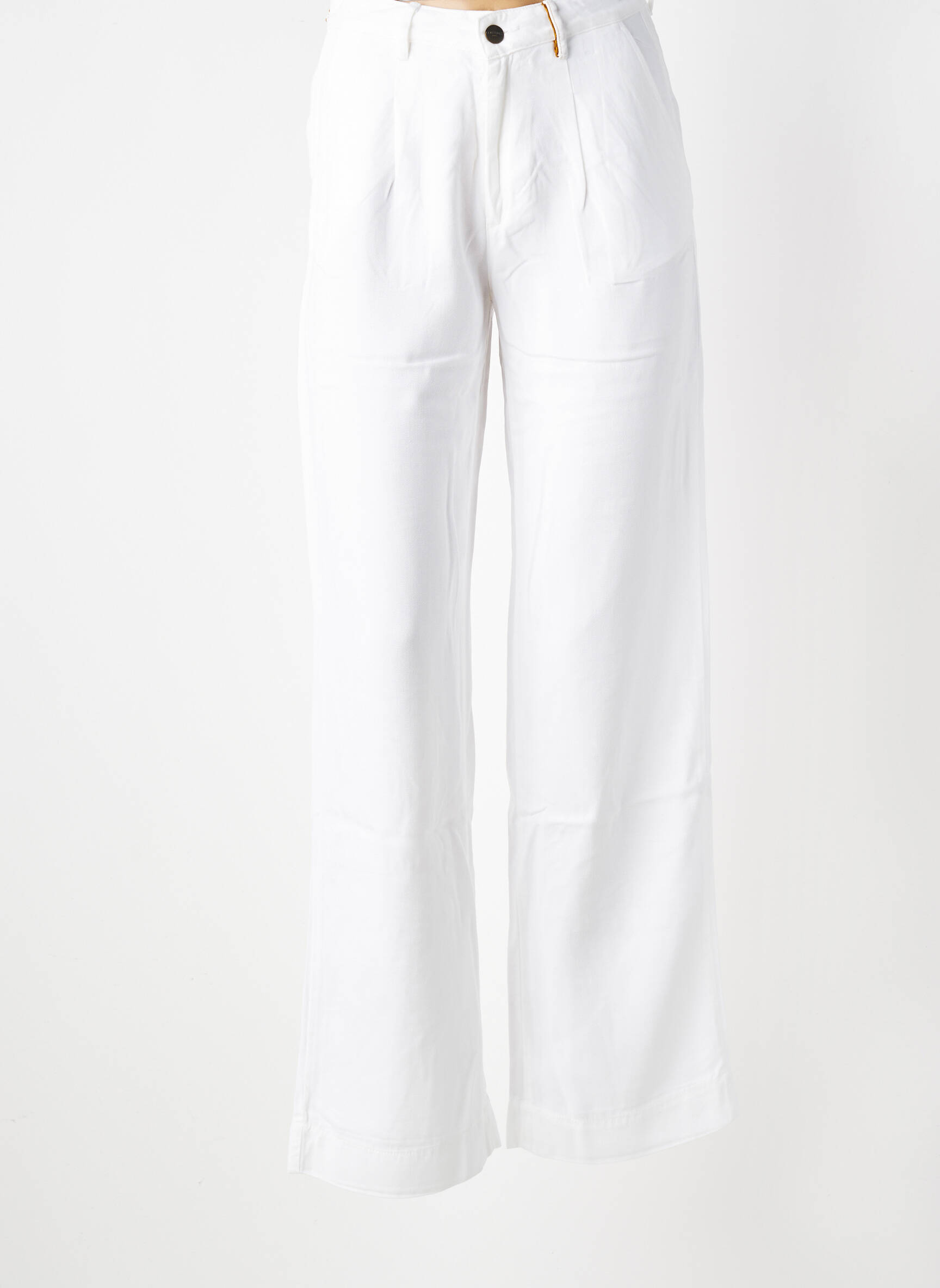 Jeans coupe large poches taille haute blanc COUTURIST femme