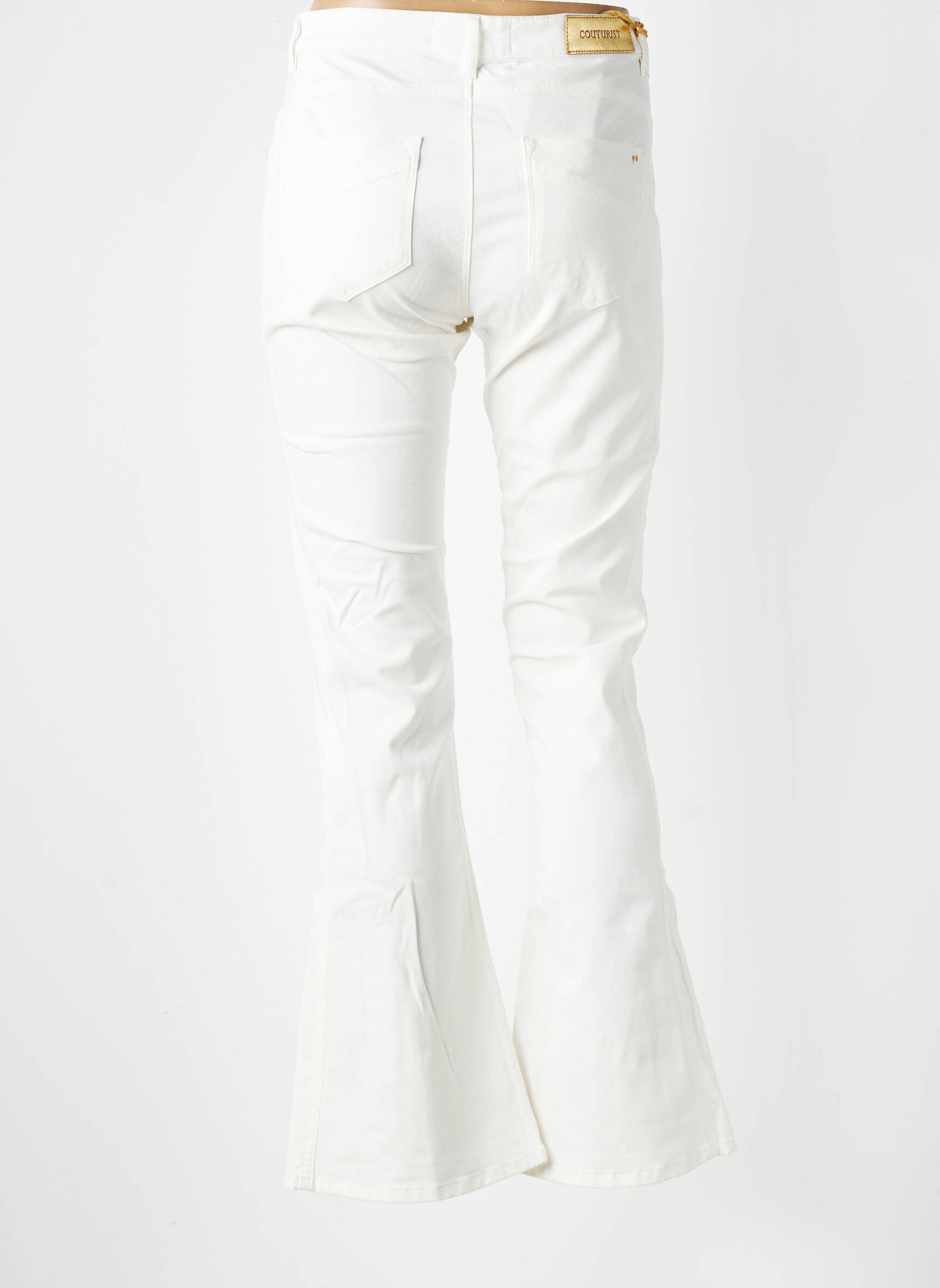 Pantalon flare stretch taille normale beige COUTURIST femme