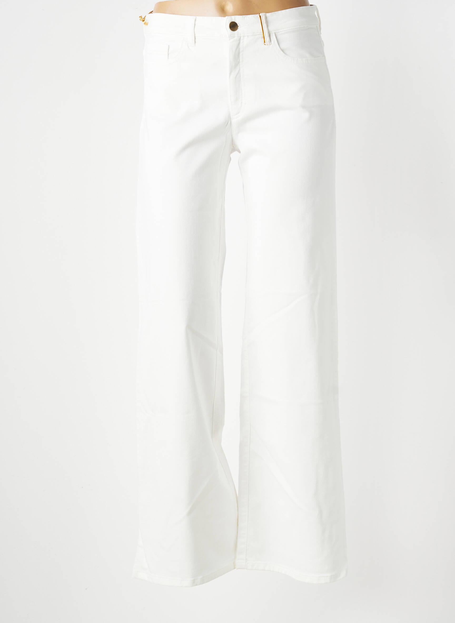Pantalon large tissage popeline taille normale blanc COUTURIST femme