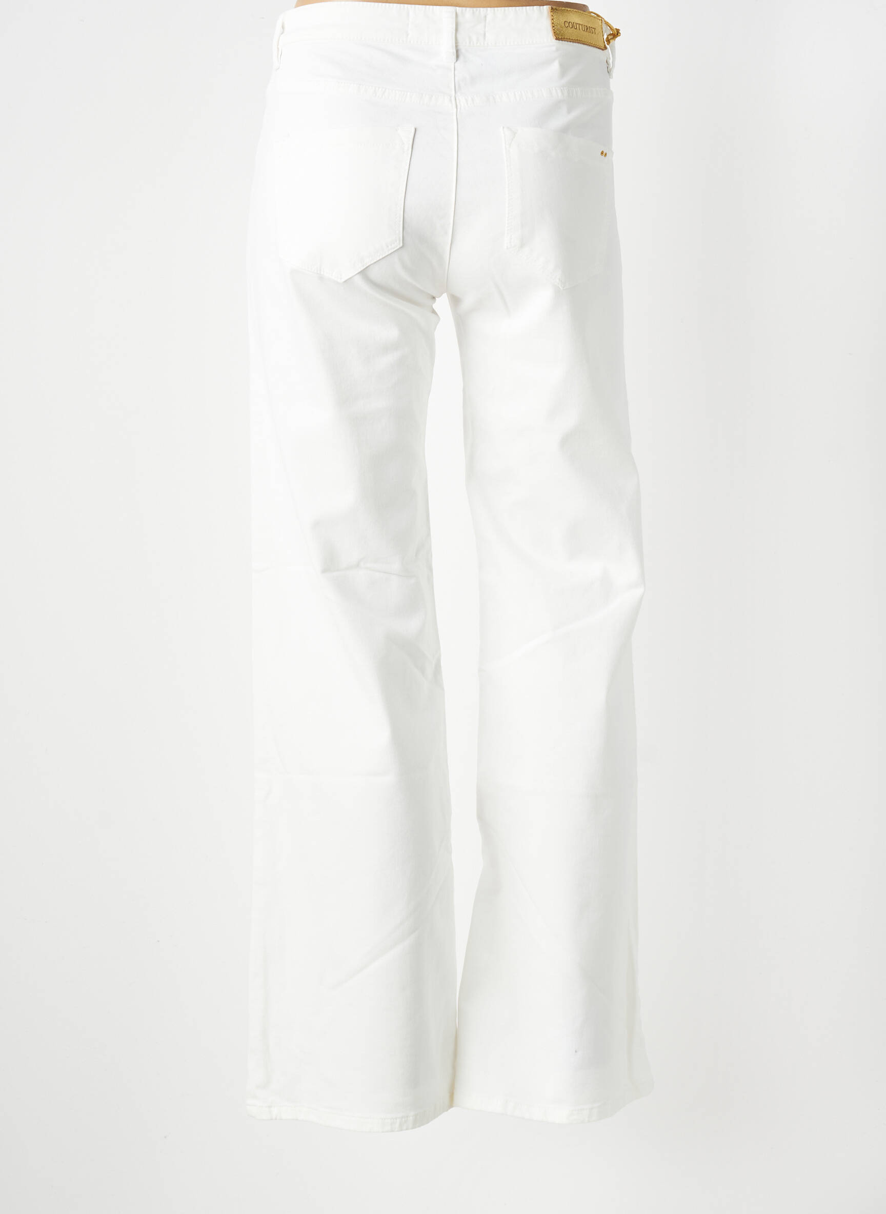 Pantalon large tissage popeline taille normale blanc COUTURIST femme